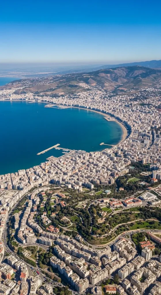 Zone d'intervention topographe Tanger — Vue aérienne de la ville de Tanger et région Nord Maroc